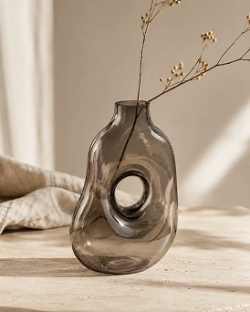 MICA Vase Dekovase Tropfenform schwarz 18 x 10 x 25,5 cm