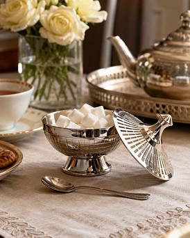 Marrakesch Orient und Mediterran Interior Zuckerdose Anwar Silber 12cm