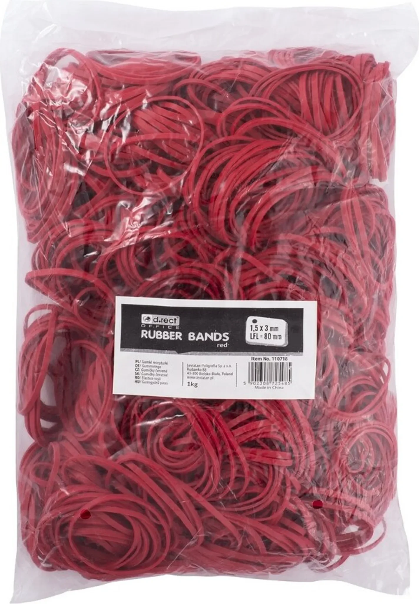 Gummibänder – 1 kg Beutel, Rot