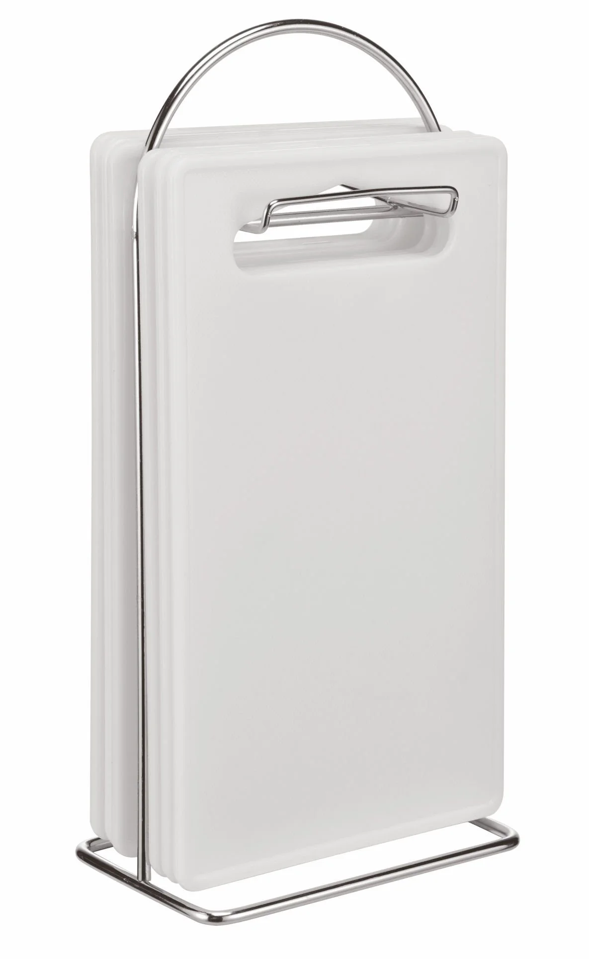 Frühstücksbrettchen-Set – 7-teilig, weiß, mit Metallständer