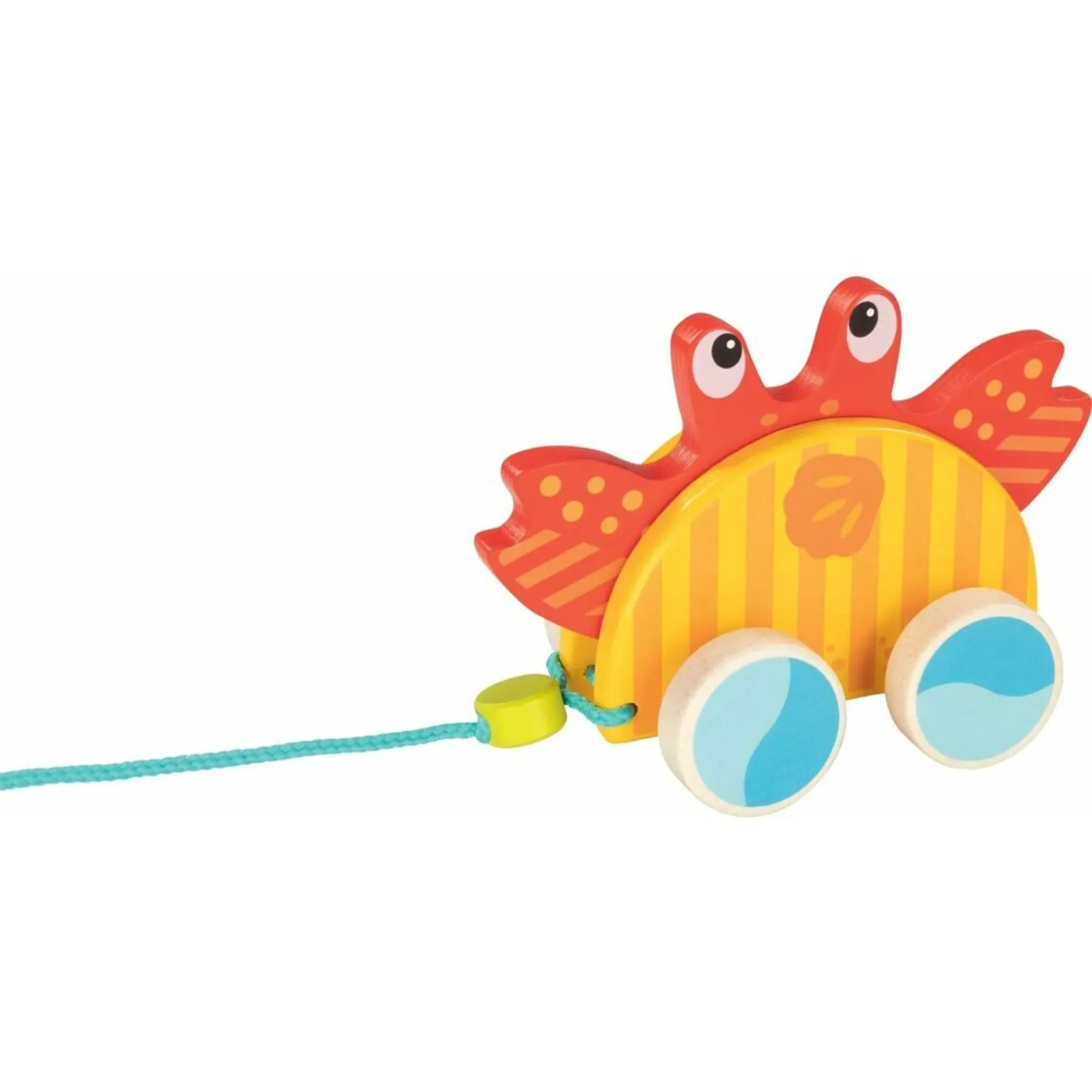 Holz-Nachziehtier Krabbe – buntes Spielzeug für Kinder