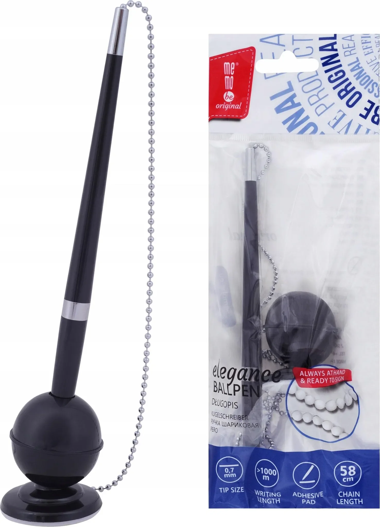 Stehender Kugelschreiber mit Kette – Elegance Design