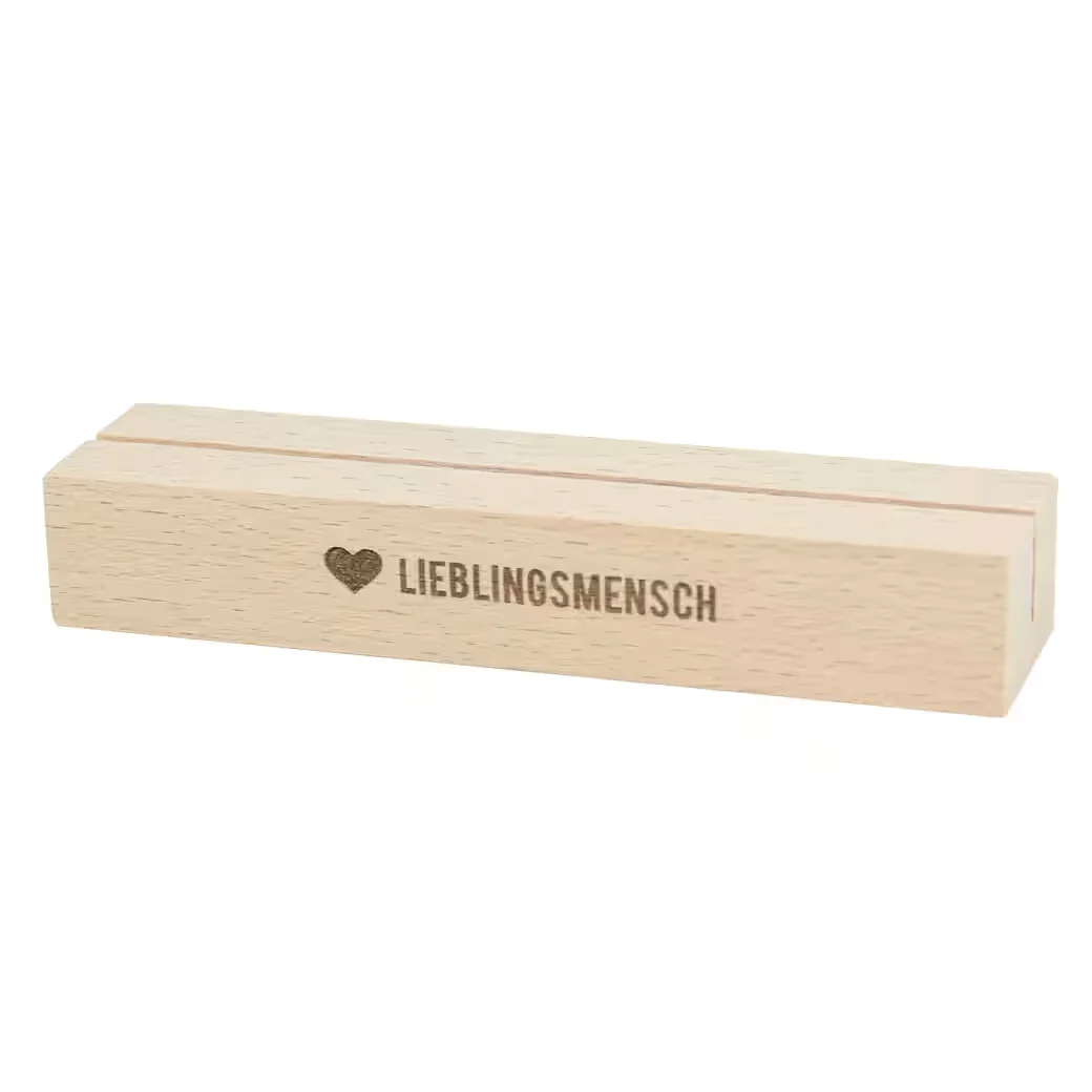 BOW & HUMMINGBIRD Kartenständer Lieblingsmensch nachhaltig Buchenholz