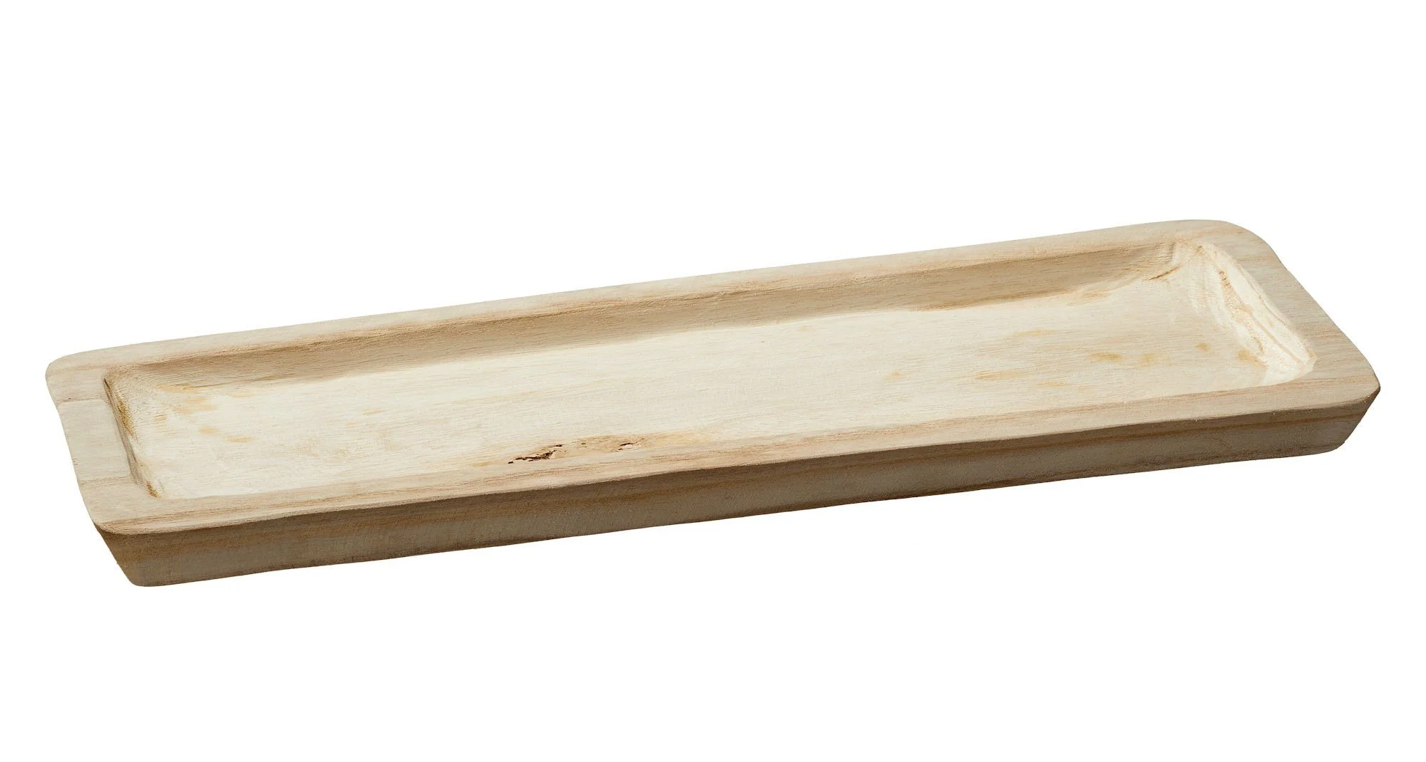 Flache Dekoschale aus Paulownia-Holz – 50 cm, Natur