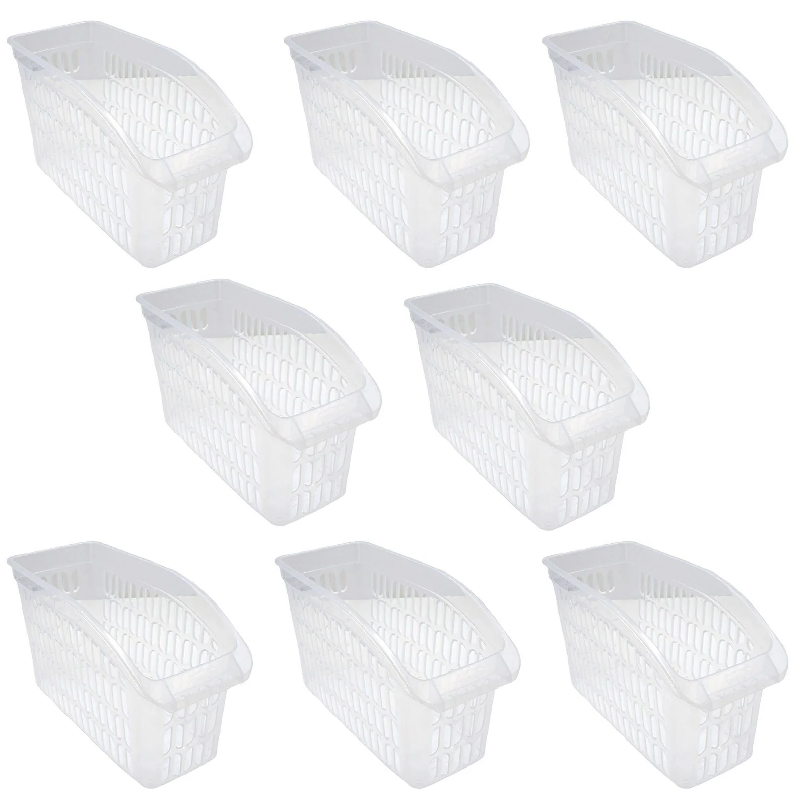 HAC24 Aufbewahrungskörbe Kunststoff Set 8 Transparent 17,5x29x13,5 cm