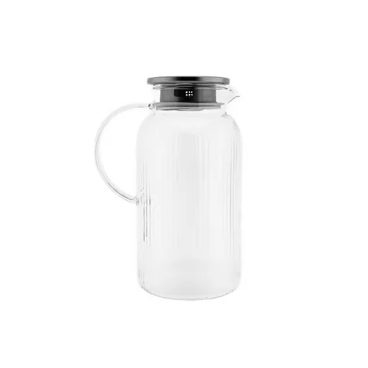 ALMINA Karaffe Freya Caraffa Borosilikatglas mit Deckel 1800 ml