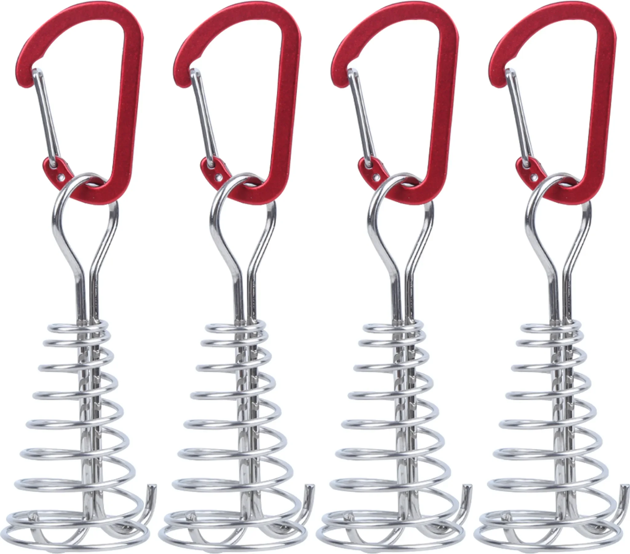 Edelstahl-Federhaken – Outdoor-Zelthaken & Seilschnalle, 4er-Set