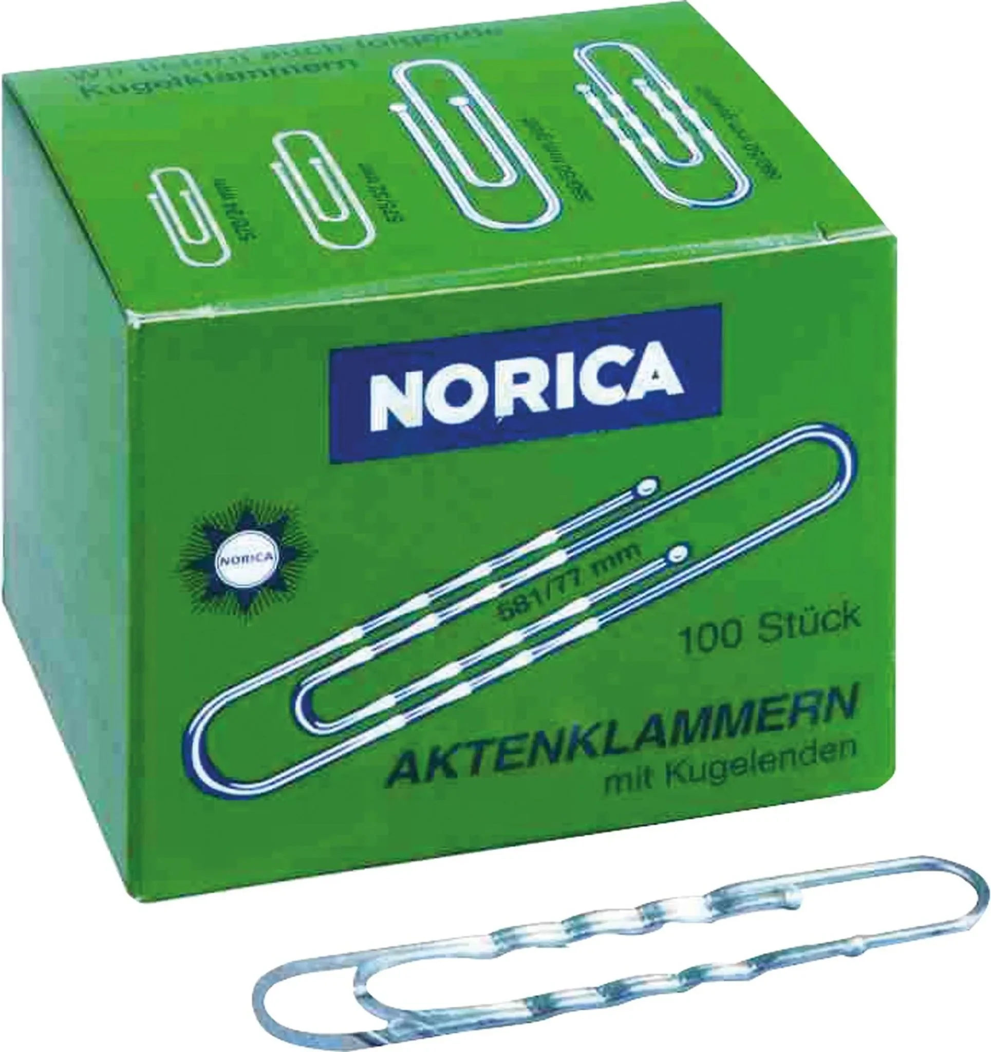 Büroklammern 77 mm – gewellt, silber (100 Stück)