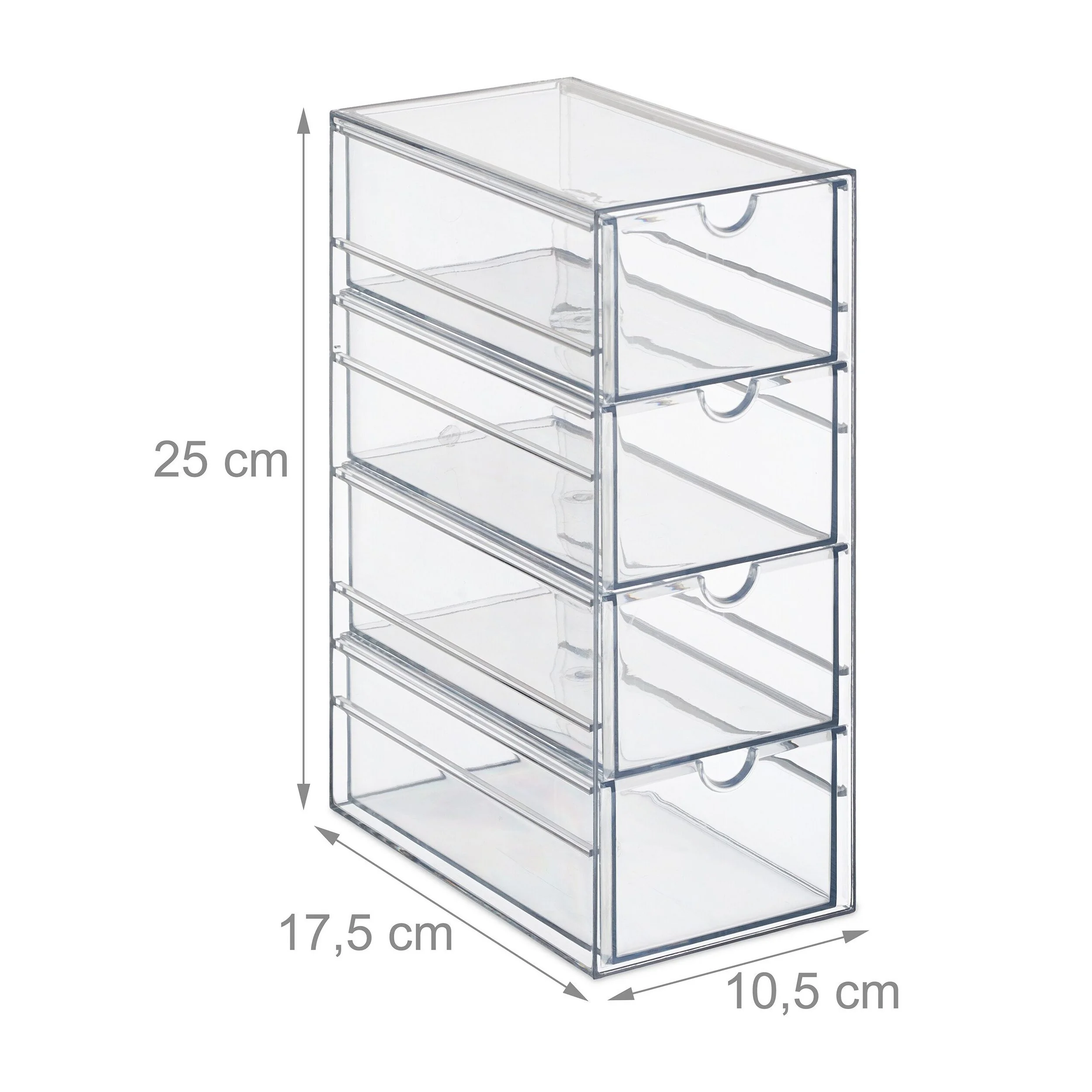 Relaxdays Schubladenbox mit 4 Fächern Büro Organizer