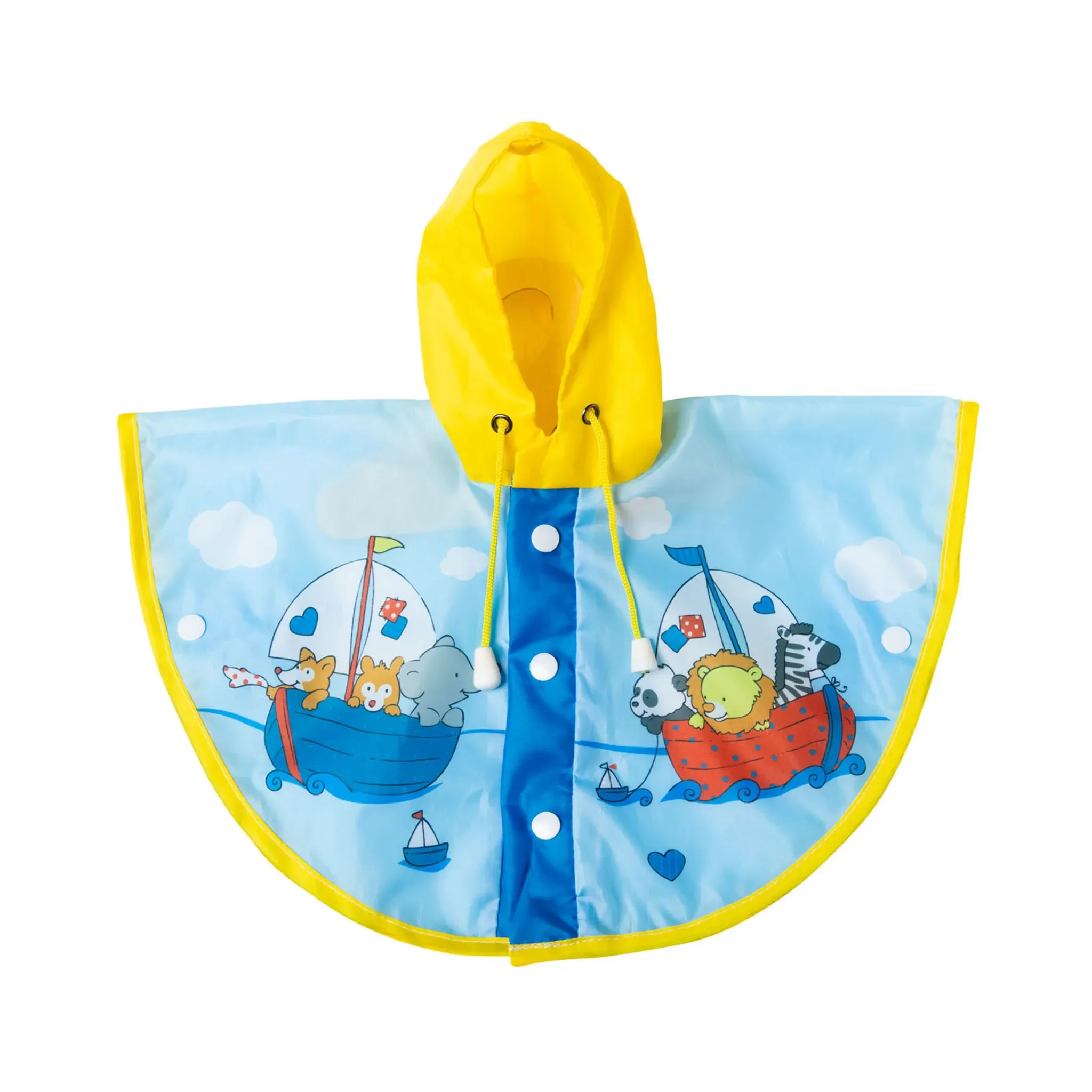 Puppen-Regen-Cape „Sailing Friends“ – blau, 28–35 cm