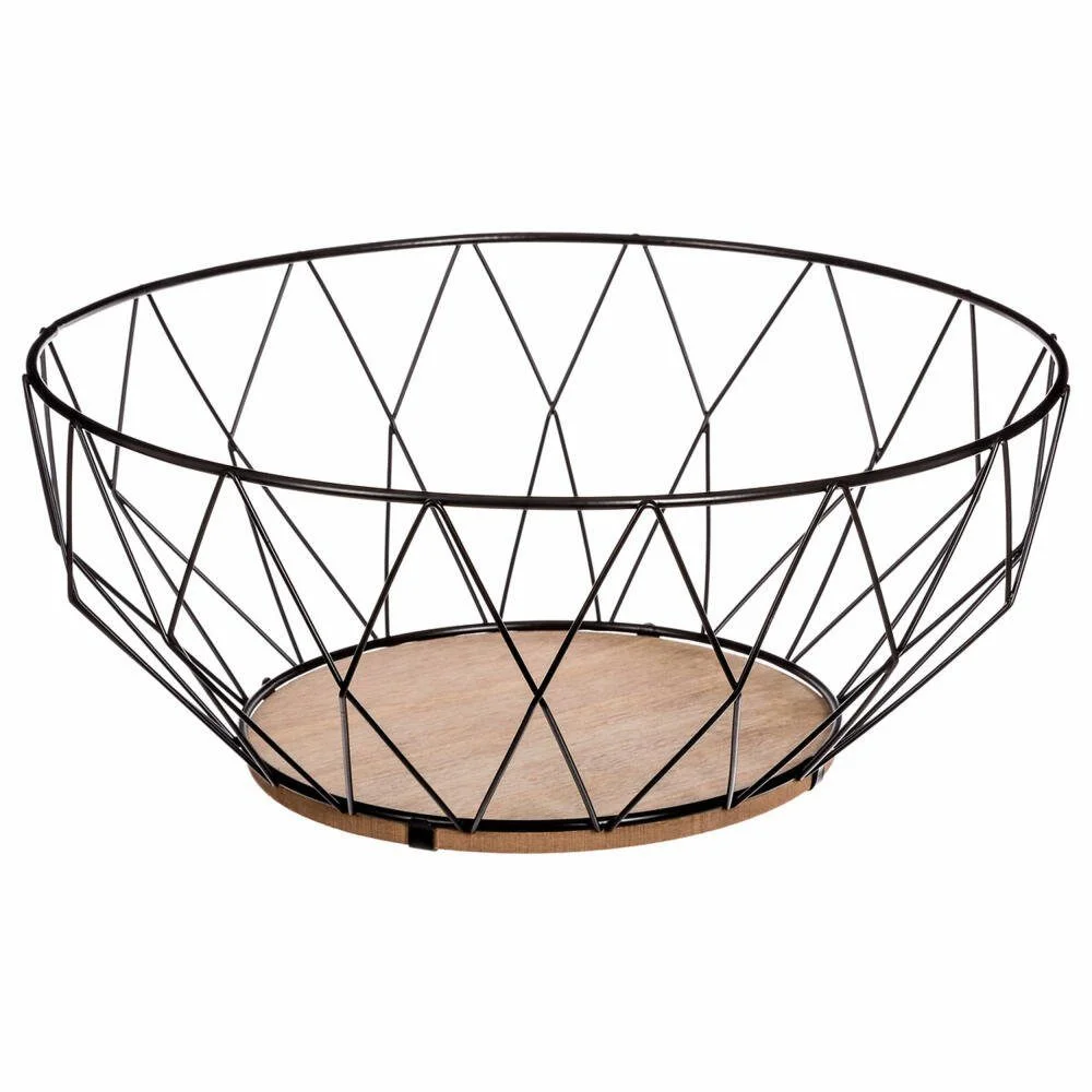 Aufbewahrungskorb Losange – Metall, schwarz
