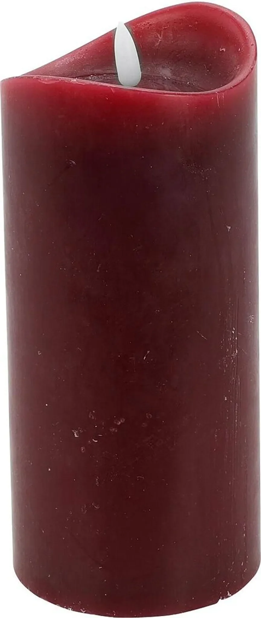 LED Kerze mit Echtwachseffekt – dunkelrot, 20 cm