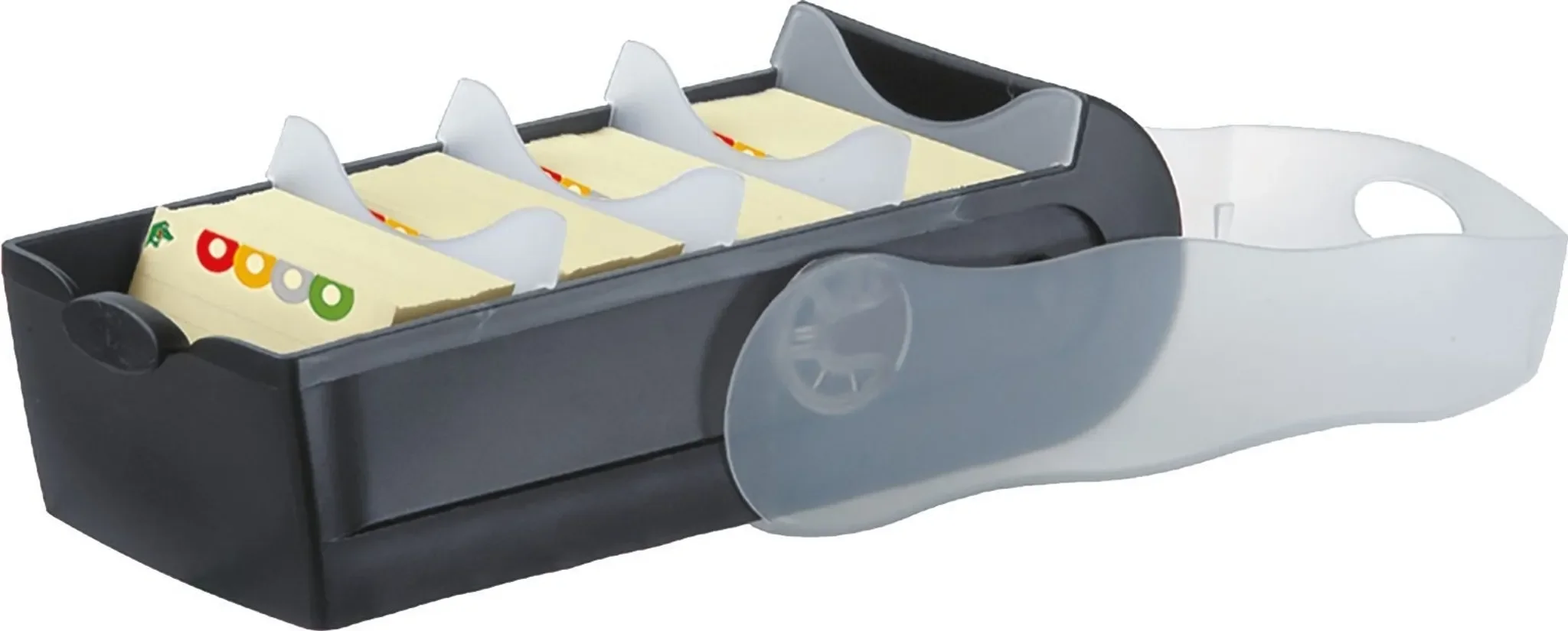 Karteibox „CROCO“ DIN A8 quer – für 500 Karten, Schwarz