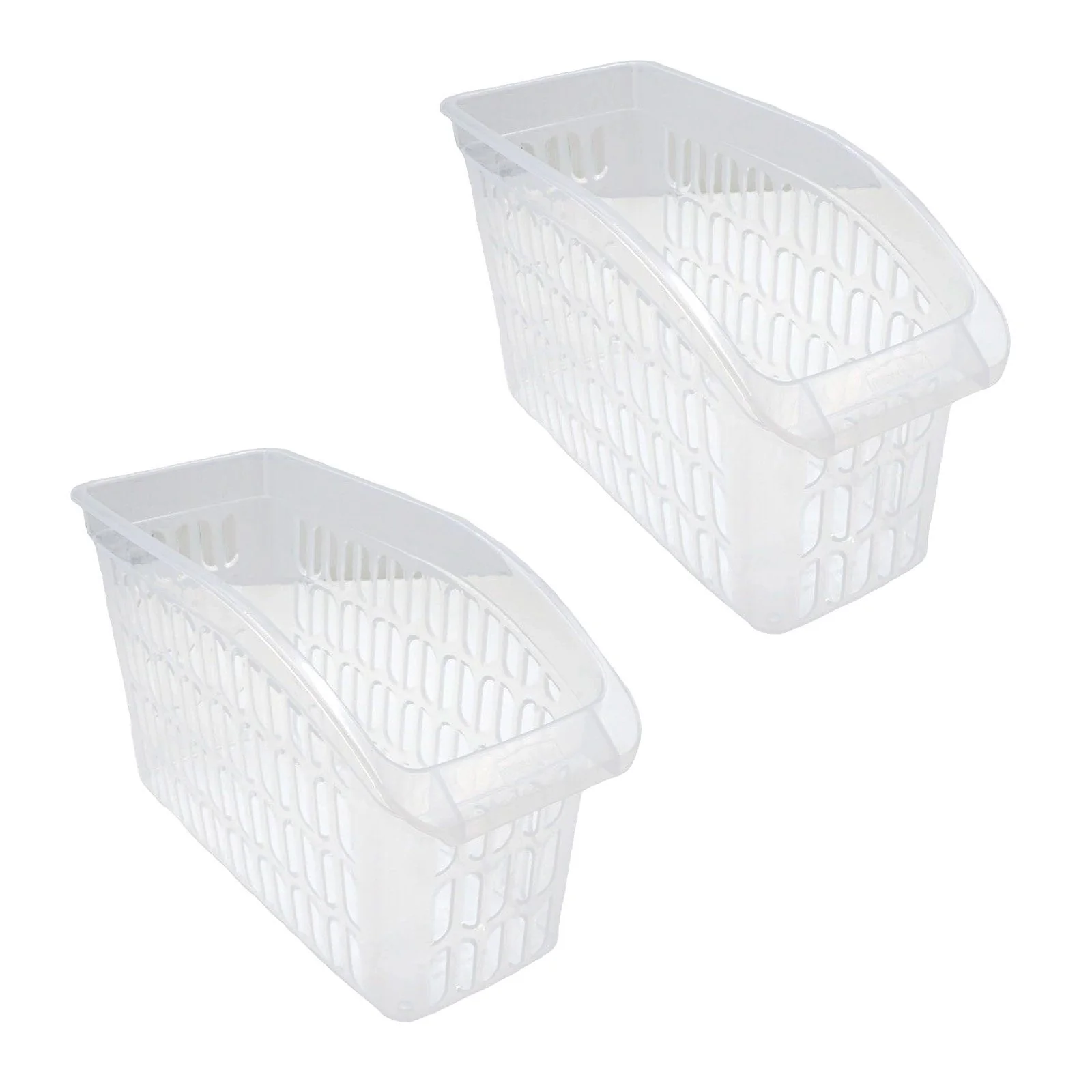 HAC24 Aufbewahrungskorb Set 2 Transparent Kunststoff 17,5x29x13,5 cm