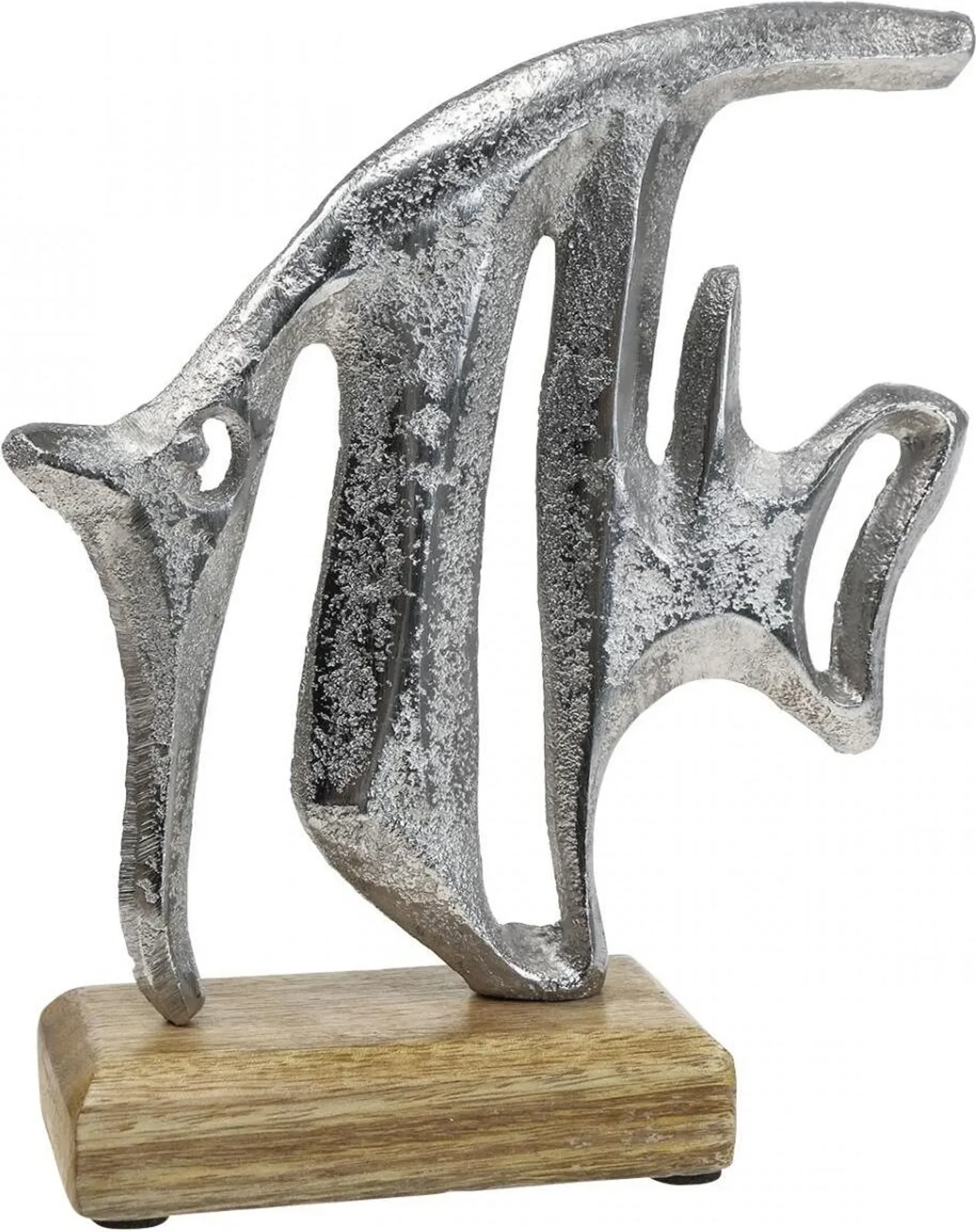 Maritime Dekofigur Fisch – Metall, silberfarben