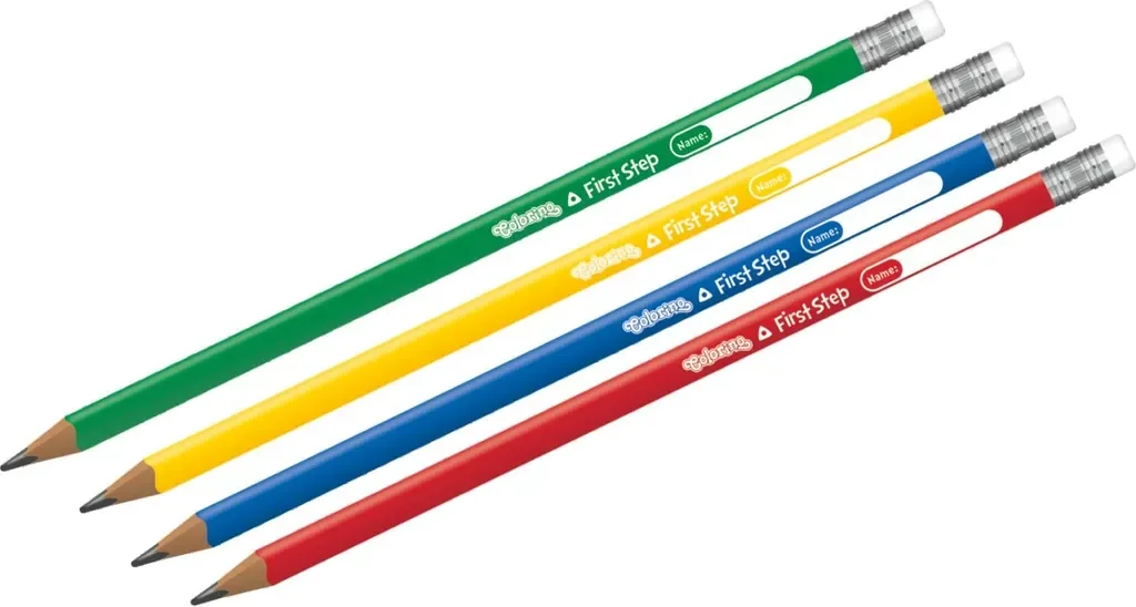 Colorino Dreiecksbleistift HB mit Radiergummi dünn für die Schule