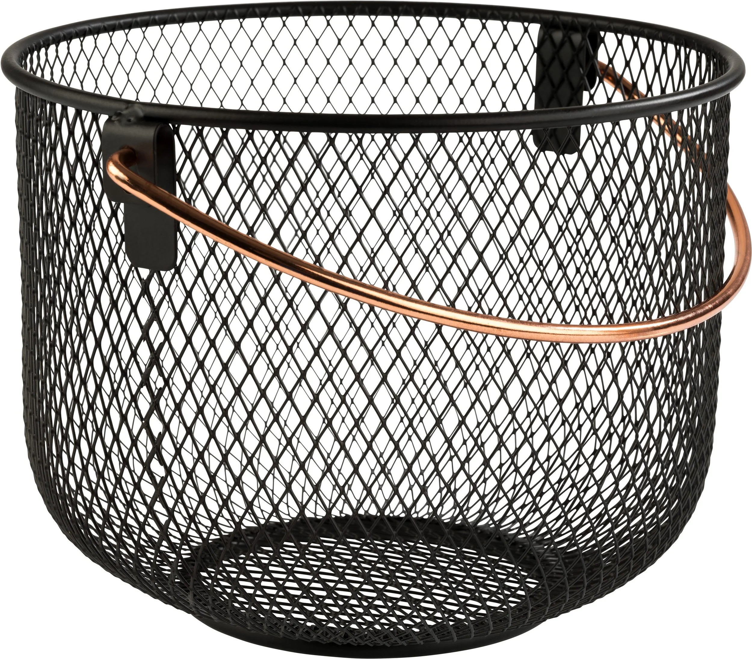 Brotkorb & Obstkorb – Metall, Ø 21 cm, Griff in Kupferoptik